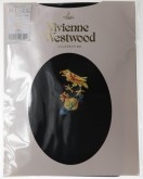 日本正品Vivienne Westwood (雀仔+品種標誌圖案) 黑色絲襪 (SIZE: M-L)